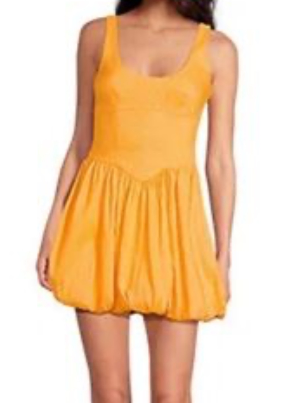 Gianni Bini Yellow Bubble Hem Mini Dress